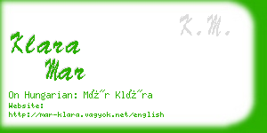 klara mar business card